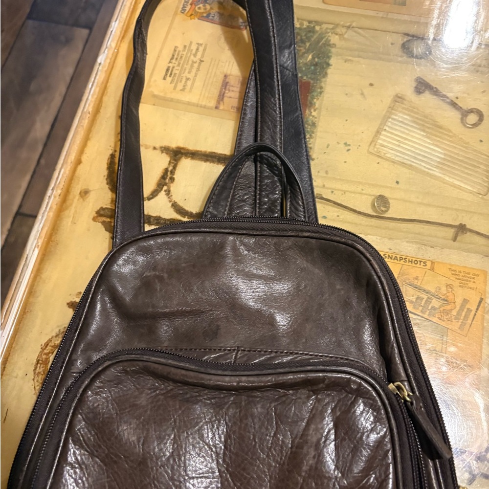 Stone Mountain Accessories Brown Leather Backpack